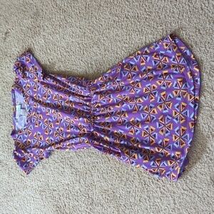 LuLaRoe Short Sleeve Purple Geometric Print Dress with Pockets Size 2